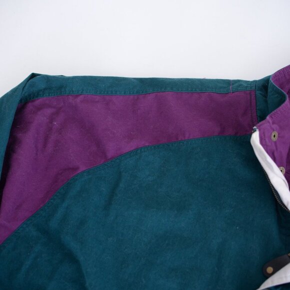 Vintage Jeremy Slade International Green Purple Zip Up Nautical Jacket Large - Picture 12 of 12